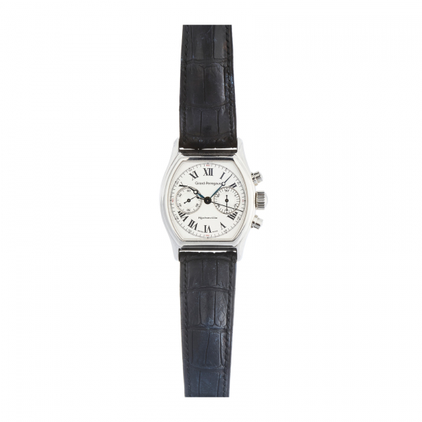 GIRARD PERREGAUX «Richeville». Reloj de pulsera unisex, c.1996. Caja tipo barril en acero y correa original en piel. Ref-Nº2710/A2733.