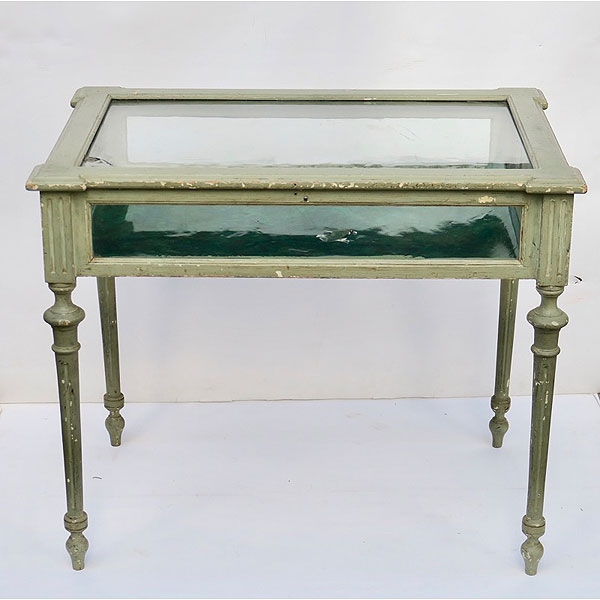 Mesa expositor rectangular policromada estilo francés