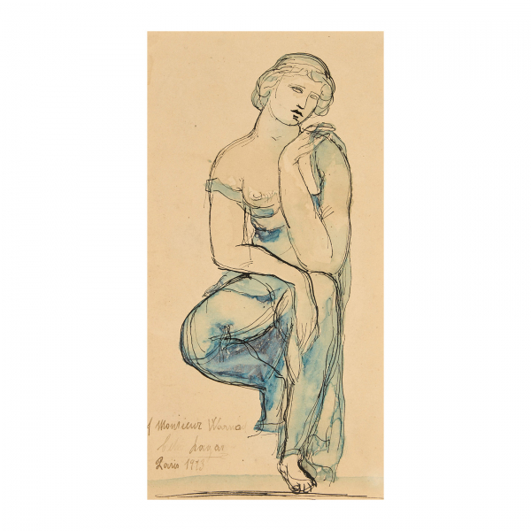 Celso Lagar (Ciudad Rodrigo, Salamanca, 1891-Sevilla, 1966) Dama clásica. Dibujo 