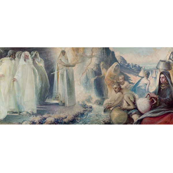 José Arpa (1860 - 1952). "Escena bíblica". Óleo sobre lienzo.