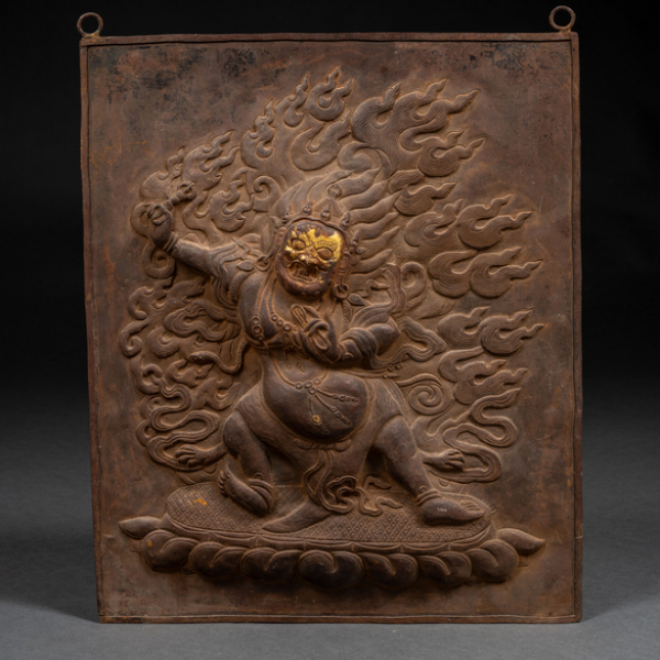 Mahakala, Relieve en placa de metal del siglo XX.