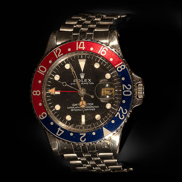 ROLEX mod. Oyster Perpetual &quot;GMT Master&quot; Superlative Chronometer Officially Certified Ref. 1675. Reloj para caballero con caja y brazalete en acero. Años 60.