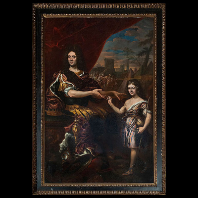 Escuela Holandesa XVII - El joven luchador David ante el rey Saúl (una alegoría del rey Luis XIV)