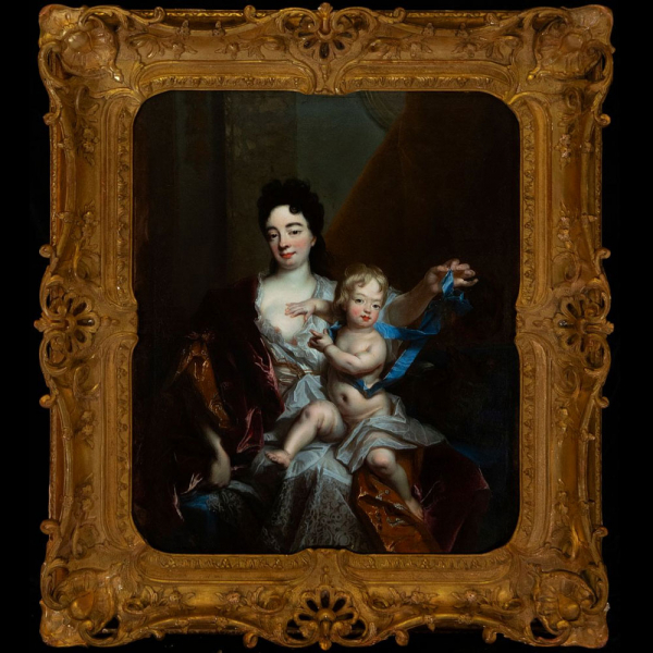 Nicolas de Largilli&egrave;re (Par&iacute;s, 1656 - 1746) "Retrato de Catherine Marton y Luis de Borb&oacute;n, 2&ordm; duque de Breta&ntilde;a" (c.1708).    