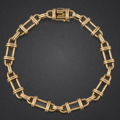 Bonita pulsera de eslabones en oro amarillo de 18 kt