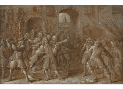 ROMEYN DE HOOGHE, Amsterdam, h. 1672.   Cuatro dibujos a tinta 