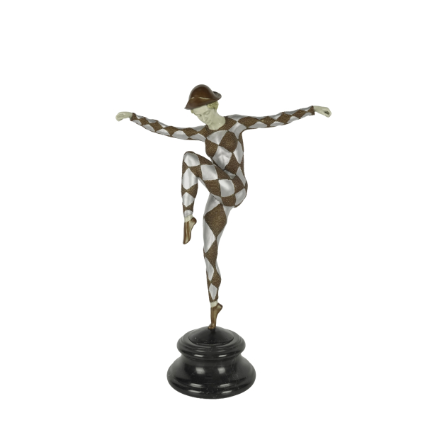 Después de Démetre H. Chiparus (Dorohoi, Rumanía, 1886-París, Francia, 1947)  Arlequín.  Escultura 
