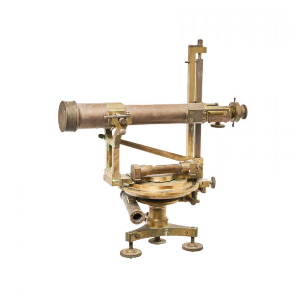 Teodolito francés en latón dorado de la manufactura J. L. Sanguet (1848-1921), fles. del s.XIX.