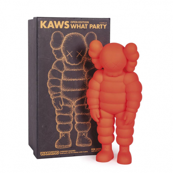 Kaws. "What party (Open Edition) - Orange". Escultura múltiple no numerada en vinilo. Editado por Medicom Toys.