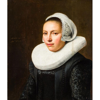 Jan Anthonisz Van Ravesteyn.  &quot;Retrato de Catharina van Beverwijck a los 31 años&quot;. Óleo sobre tabla.