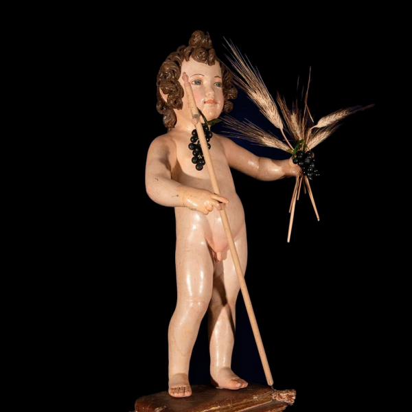 Importante Niño Montañesino en madera del siglo XVII.