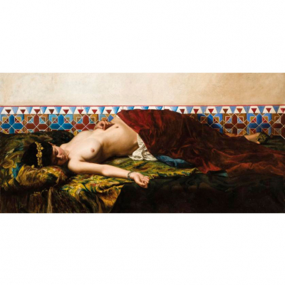 Joaqu&iacute;n Agrasot.  "La favorita del har&eacute;n". &Oacute;leo sobre lienzo. Firmado 