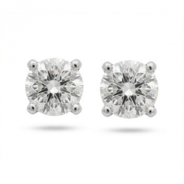 Pendientes solitarios en oro blanco con diamantes talla brillante con un peso total de 0,45 cts. aprox.
