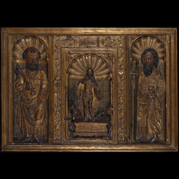 Magnífico Frontal de Altar Tardo - Gótico , Maestro Gótico Flamenco activo en el Norte de Castilla en la segunda mitad del siglo XV.