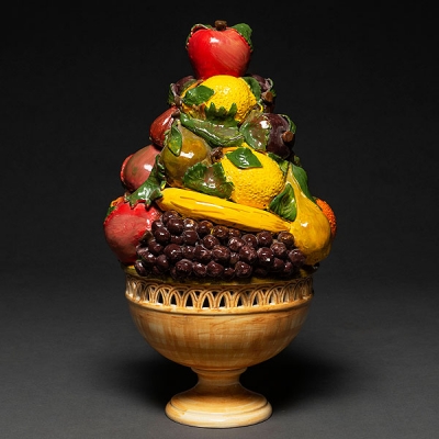 Frutero en porcelana Italiana de Bassano. Años 70.