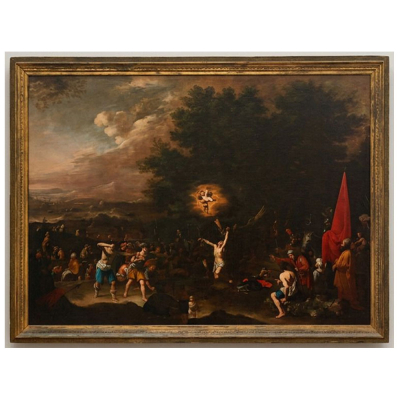 AGOSTINO BELTRANO (N&aacute;poles, 1607 &ndash; 1662) "Martirio de San Sebasti&aacute;n".  &Oacute;leo sobre lienzo.
