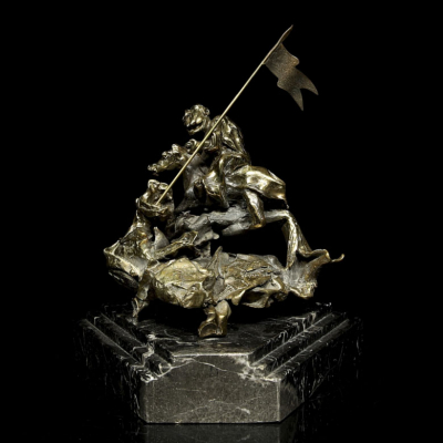Salvador Dalí i Domènech (1904-1989) &quot;Sant Jordi i el dragó&quot;.  Escultura de bronce