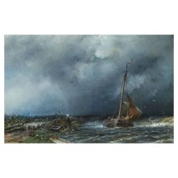 Willem Hendrik Eickelberg (Holanda, 1845-1920) La tempestad. Óleo sobre tela.