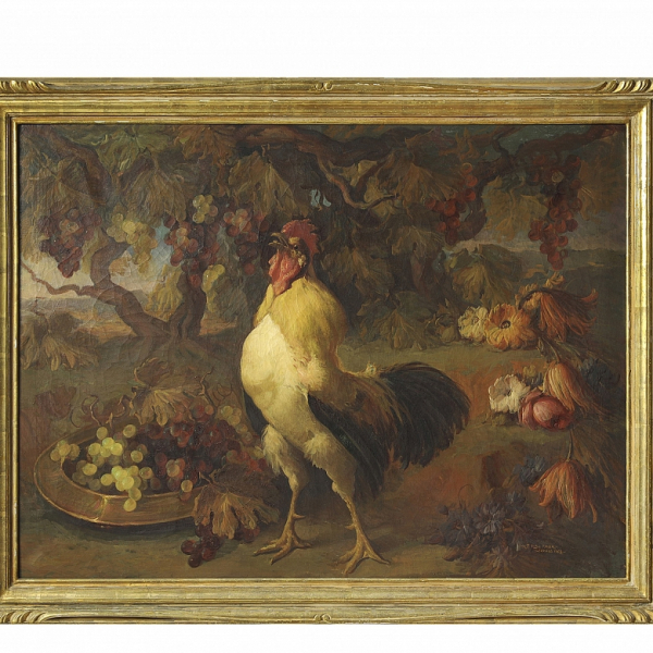 José Palomar (1929-2001) &quot;Gallo&quot;, Sevilla, 1958.   Óleo sobre lienzo. Firmado