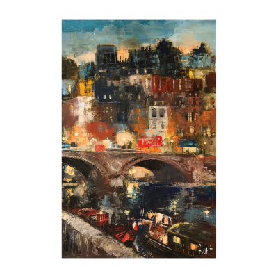 José Luis Florit Rodero (Madrid, 1907-2001) Puente sobre el Sena. Óleo sobre tela. Firmado.