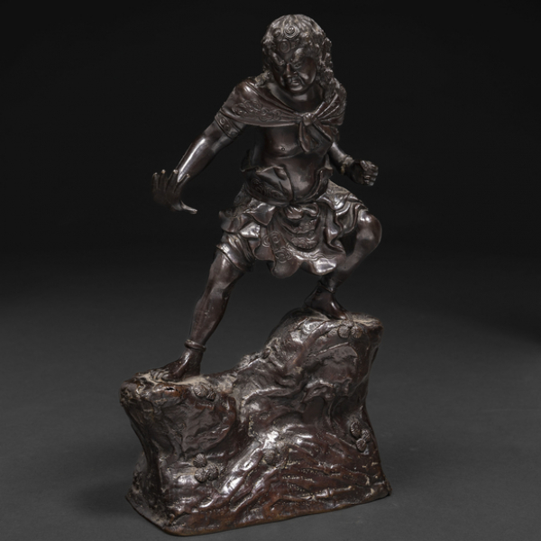 &quot;Guerrero&quot; Escultura de bronce japonesa época Meiji (1868-1912)