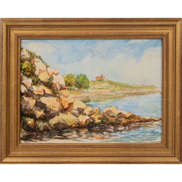 GREGORIO HOMBRADOS OÑATIVIA   (Tolosa 1902 - 1978)  &quot;Corniche&quot;  Acuarela / Papel 