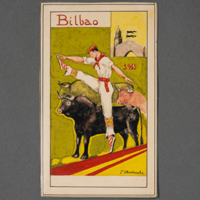&quot;Fiesta vasca del toro&quot;  JESÚS URUÑUELA (Bilbao, 1898-1976)