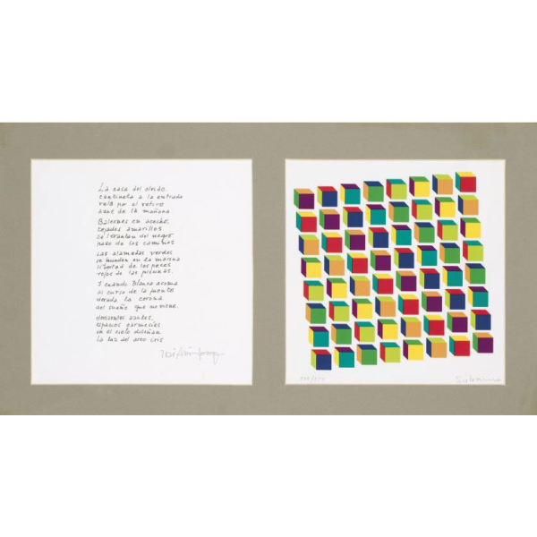 Francisco Sobrino.  "Laberinto Ocho Colores (1997)". Serigraf&iacute;a sobre papel. Firmada  