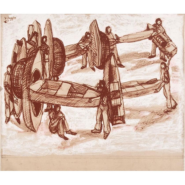 KCHO.  "Sin título (2005)". Óleo y gesso sobre tela por ambas caras.