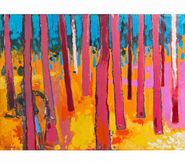 ABRAHAM LACALLE (Almería, 1962)  Furtivo, 2023   Óleo sobre lienzo. 