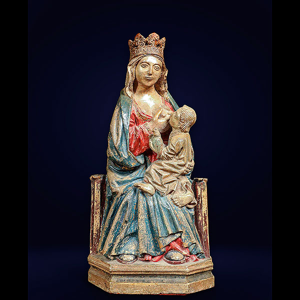 Virgen de la leche. Piedra labrada y polícromada. Francia, Siglo XV.