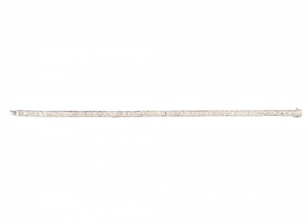 Pulsera rivière articulada con 58 diamantes talla princesa en engaste invisible
