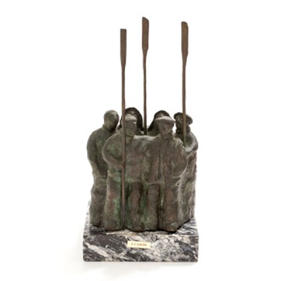 ALBERTO GARCIA ESKERRI   (Bilbao 1963)  &quot;Arrantzales&quot;  Firmado: Eskerri  Bronce patinado / Base de mármol 