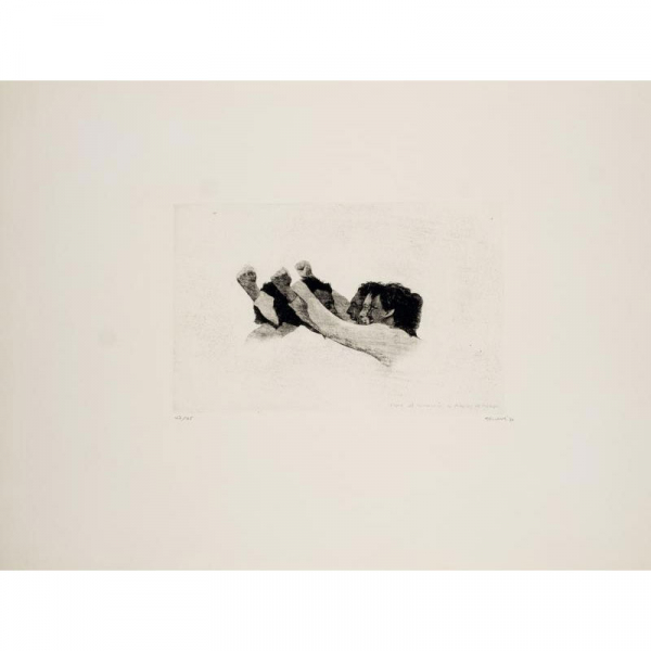 Juan Genovés. "Homenaje a Picasso (1980)". Aguafuerte sobre papel. Firmado 