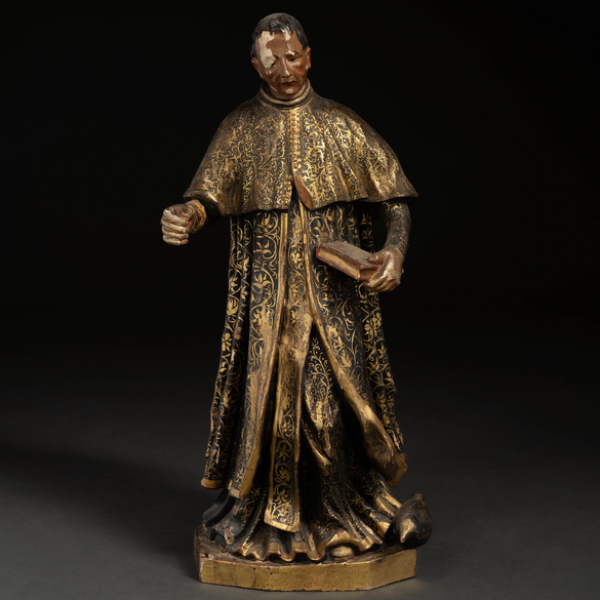 Escultura en madera tallada y policromada del siglo XVIII.