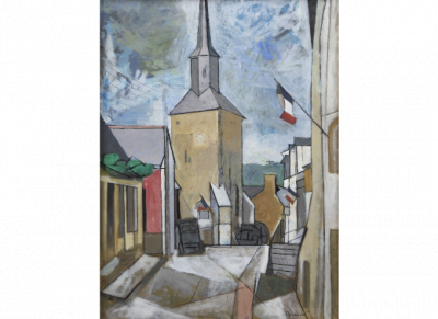 JOAQU&Iacute;N PEINADO (Ronda, 1898 - Par&iacute;s, 1975)  Par&iacute;s, 14 de julio.   &Oacute;leo sobre lienzo. 