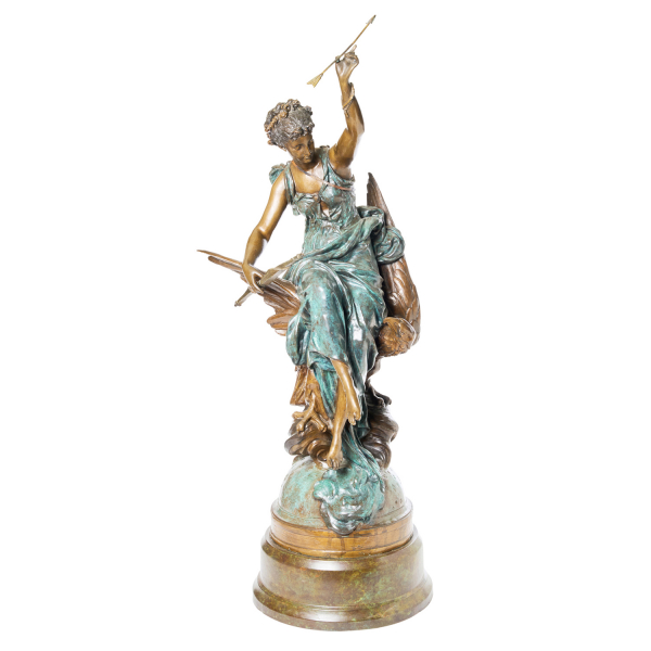 Joseph Le Guluche (Plourivo, Francia, 1849-Villejuif, Francia, 1915) Diana. Escultura en bronce patinado.