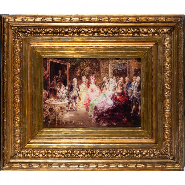 Reunión de Nobles, Pablo Salinas (1871-1940), óleo sobre tabla, escuela española del siglo XIX.