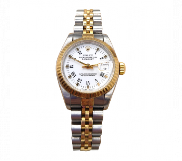Rolex Oyster Perpetual Date Just, reloj de pulsera para señora en acero y oro. Ref.: 69173.