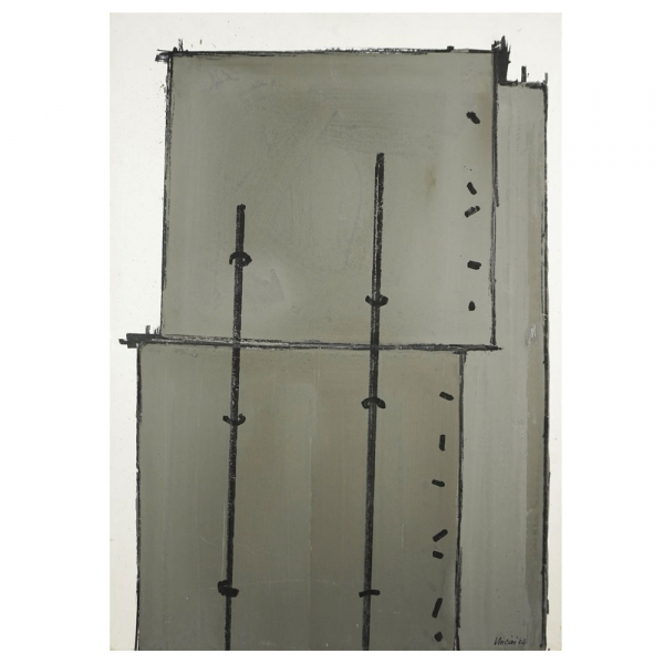 Giuseppe Uncini (Fabriano, 1929 - Trevi, 2008) - Senza Titolo (Sin título) (2004).    Técnica mixta sobre cartón.