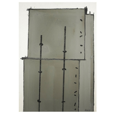 Giuseppe Uncini (Fabriano, 1929 - Trevi, 2008) - Senza Titolo (Sin título) (2004).    Técnica mixta sobre cartón.