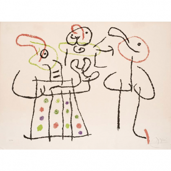 Jon Miró.   "Ubu en las Baleares (1971)". Litografía sobre papel.