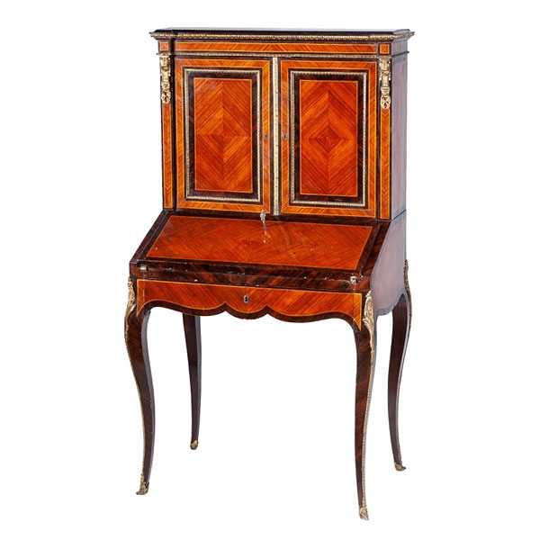 Secreter de caoba con marquetería