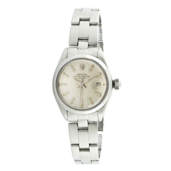 Reloj suizo vintage, sra. ROLEX, Mod. &#039;Oyster Perpetual&#039;, ref.: 6916. Caja, 25 mm, y brazalete de acero &#039;President&#039;.