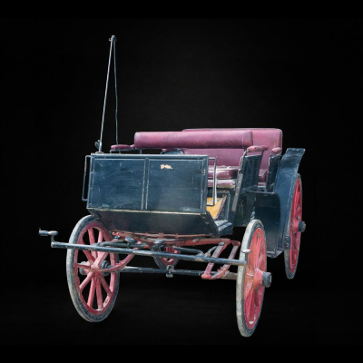 Coche de caballo tipo victoria para seis plazas con cochero, siglo XIX. 
