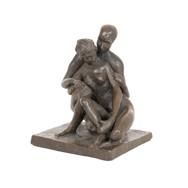 Apel·les Fenosa (Barcelona, 1899-París, 1988)  Couple ASSIS.  Escultura en bronce patinado. Firmada y numerada IV/5.