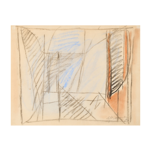 Albert Ràfols Casamada (Barcelona, 1923-2009) Composición. Técnica mixta sobre papel. Firmado y fechado en 1984.