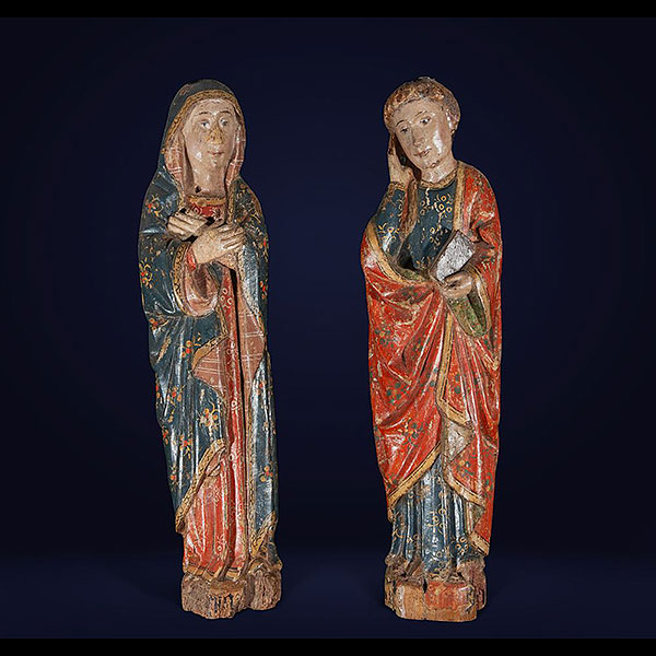 Escuela Española del siglo XVIII - San Juan y la Virgen en el Calvario