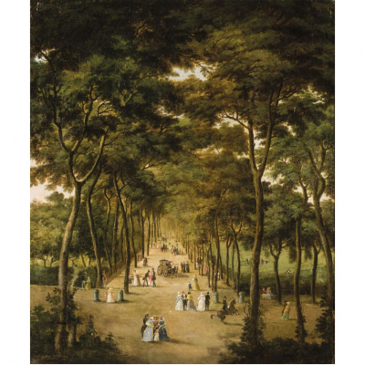 GENARO PÉREZ VILLAAMIL (1807 - 1854) &quot;Paseo del Prado&quot;. Óleo sobre lienzo.