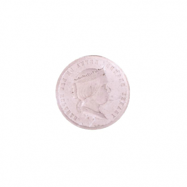 LOUIS CHARLES BOUVET.  "Medalla conmemorativa de la Exposición de Agricultura de Madrid, 1857". Molde en escayola. S. XIX.
